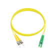 Fiber Optic Patch Cable, LC-APC to ST-UPC, Duplex, OS2 Singlemode, OFNR LSZH, Yellow