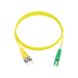Fiber Optic Patch Cable, LC-APC to ST-UPC, Duplex, OS2 Singlemode, OFNR LSZH, Yellow