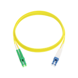 Fiber Optic Patch Cable, LC-UPC to LC-APC, Duplex, OS2 Singlemode, OFNR LSZH, Yellow