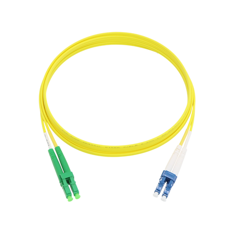 Fiber Optic Patch Cable, LC-UPC to LC-APC, Duplex, OS2 Singlemode, OFNR LSZH, Yellow
