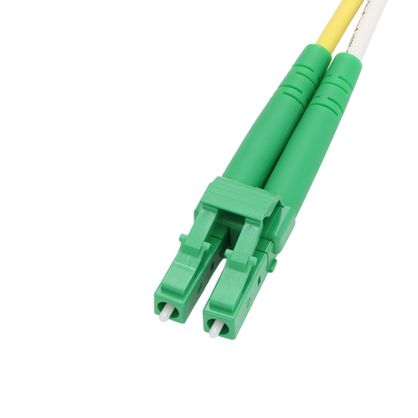 Fiber Optic Patch Cable, LC-UPC to LC-APC, Duplex, OS2 Singlemode, OFNR LSZH, Yellow