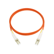Fiber Optic Patch Cable, LC-UPC to LC-UPC, Duplex, OM1 Multimode, OFNR LSZH, Orange