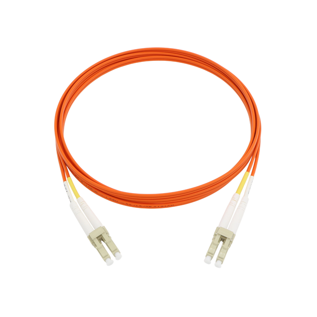 Fiber Optic Patch Cable, LC-UPC to LC-UPC, Duplex, OM1 Multimode, OFNR LSZH, Orange