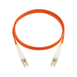 Fiber Optic Patch Cable, LC-UPC to LC-UPC, Duplex, OM2 Multimode, OFNR LSZH, Orange