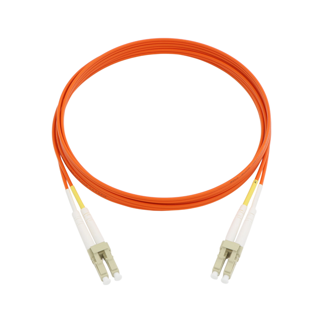 Fiber Optic Patch Cable, LC-UPC to LC-UPC, Duplex, OM2 Multimode, OFNR LSZH, Orange