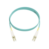 Fiber Optic Patch Cable, LC-UPC to LC-UPC, Duplex, OM3 Multimode, OFNR LSZH, Aqua