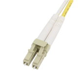 Fiber Optic Patch Cable, LC-UPC to LC-UPC, Duplex, OM3 Multimode, OFNR LSZH, Aqua