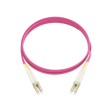 Fiber Optic Patch Cable, LC-UPC to LC-UPC, Duplex, OM4 Multimode, OFNR LSZH, Magenta