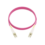 Fiber Optic Patch Cable, LC-UPC to LC-UPC, Duplex, OM4 Multimode, OFNR LSZH, Magenta
