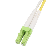 Fiber Optic Patch Cable, LC-UPC to LC-UPC, Duplex, OM5 Multimode, OFNR LSZH, Lime Green