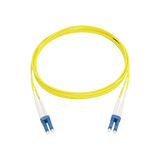 Fiber Optic Patch Cable, LC-UPC to LC-UPC, Duplex, OS2 Singlemode, OFNR LSZH, Yellow