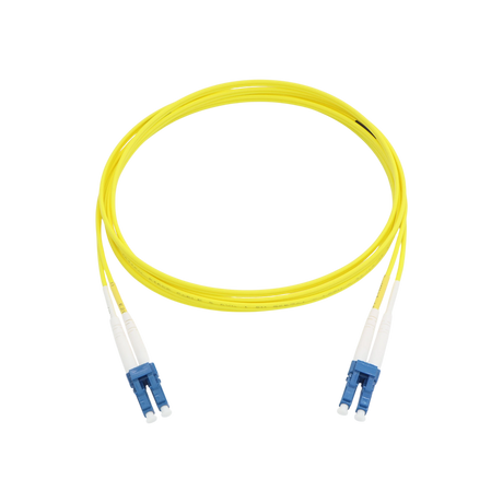 Fiber Optic Patch Cable, LC-UPC to LC-UPC, Duplex, OS2 Singlemode, OFNR LSZH, Yellow