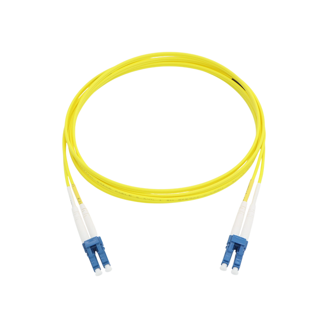 Fiber Optic Patch Cable, LC-UPC to LC-UPC, Duplex, OS2 Singlemode, OFNR LSZH, Yellow
