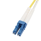 Fiber Optic Patch Cable, LC-UPC to LC-UPC, Duplex, OS2 Singlemode, OFNR LSZH, Yellow
