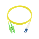 Fiber Optic Patch Cable, LC-UPC to SC-APC, Duplex, OS2 Singlemode, OFNR LSZH, Yellow