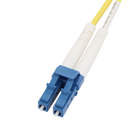 Fiber Optic Patch Cable, LC-UPC to SC-APC, Duplex, OS2 Singlemode, OFNR LSZH, Yellow