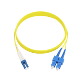 Fiber Optic Patch Cable, LC-UPC to SC-UPC, Duplex, OS2 Singlemode, OFNR LSZH, Yellow