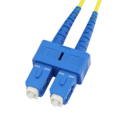 Fiber Optic Patch Cable, LC-UPC to SC-UPC, Duplex, OS2 Singlemode, OFNR LSZH, Yellow