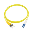 Fiber Optic Patch Cable, LC-UPC to ST-UPC, Duplex, OS2 Singlemode, OFNR LSZH, Yellow