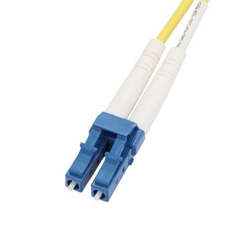 Fiber Optic Patch Cable, LC-UPC to ST-UPC, Duplex, OS2 Singlemode, OFNR LSZH, Yellow