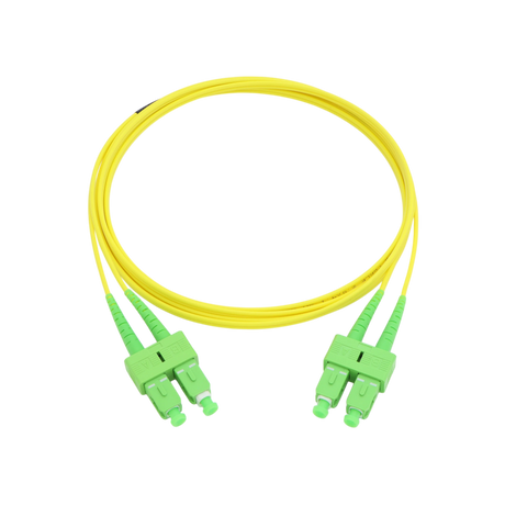 Fiber Optic Patch Cable, SC-APC to SC-APC, Duplex, OS2 Singlemode, OFNR LSZH, Yellow