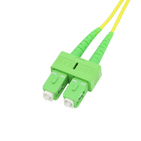 Fiber Optic Patch Cable, SC-APC to SC-APC, Duplex, OS2 Singlemode, OFNR LSZH, Yellow