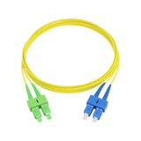 Fiber Optic Patch Cable, SC-UPC to SC-APC, Duplex, OS2 Singlemode, OFNR LSZH, Yellow