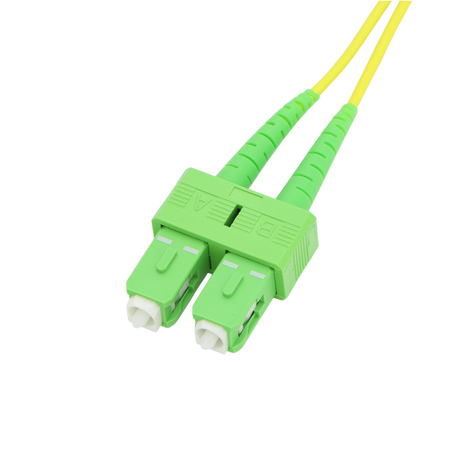 Fiber Optic Patch Cable, SC-UPC to SC-APC, Duplex, OS2 Singlemode, OFNR LSZH, Yellow