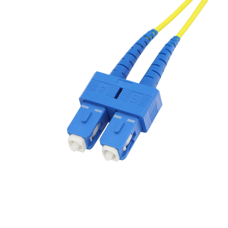 Fiber Optic Patch Cable, SC-UPC to SC-APC, Duplex, OS2 Singlemode, OFNR LSZH, Yellow