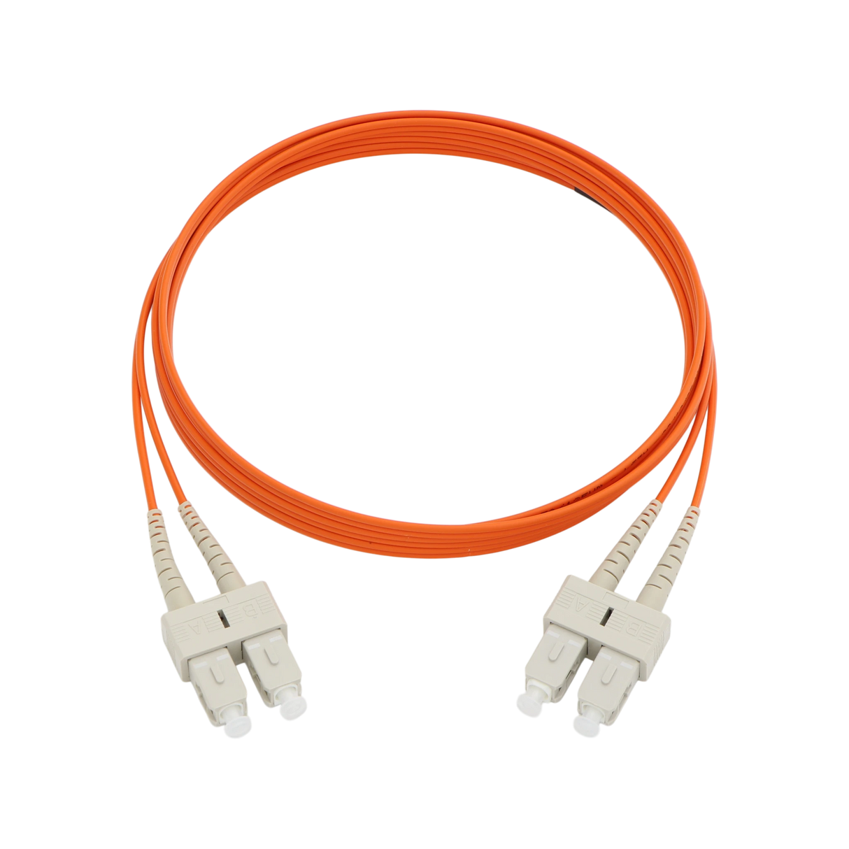 Fiber Optic Patch Cable, SC-UPC to SC-UPC, Duplex, OM2 Multimode, OFNR LSZH, Orange
