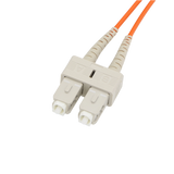 Fiber Optic Patch Cable, SC-UPC to SC-UPC, Duplex, OM2 Multimode, OFNR LSZH, Orange