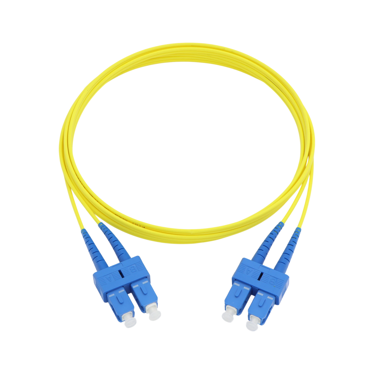 Fiber Optic Patch Cable, SC-UPC to SC-UPC, Duplex, OS2 Singlemode, OFNR LSZH, Yellow