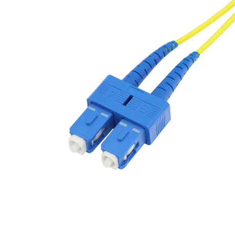 Fiber Optic Patch Cable, SC-UPC to SC-UPC, Duplex, OS2 Singlemode, OFNR LSZH, Yellow