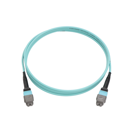 Fiber Optic Patch Cable, MTP Female UPC to MTP Female UPC, Type A, 12f, OM3, Plenum