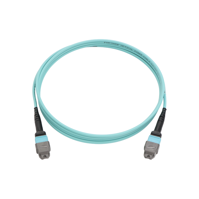 Fiber Optic Patch Cable, MTP Female UPC to MTP Female UPC, Type A, 12f, OM3, Plenum