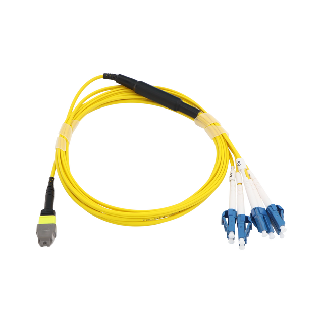 MTP/MPO Fiber Harness Cable, MTP Female APC to 4x Duplex LC UPC, Type B, 8f, OS2, Plenum