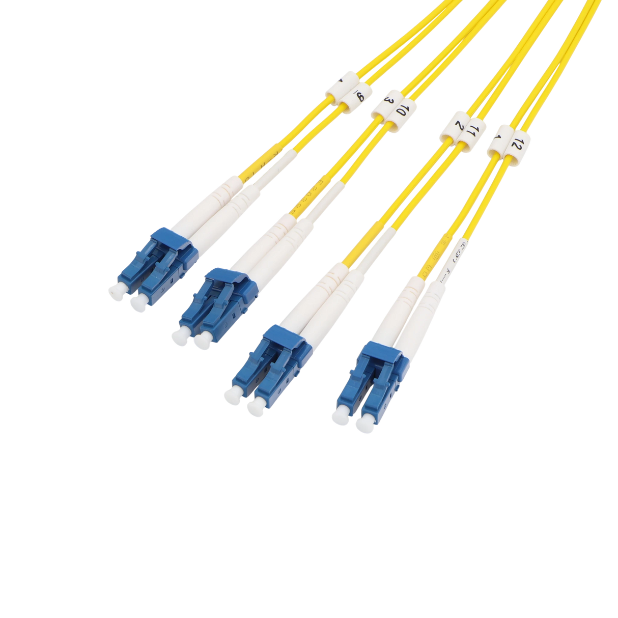 MTP/MPO Fiber Harness Cable, MTP Female APC to 4x Duplex LC UPC, Type B, 8f, OS2, Plenum