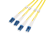 MTP/MPO Fiber Harness Cable, MTP Female APC to 4x Duplex LC UPC, Type B, 8f, OS2, Plenum