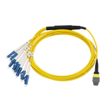 MTP/MPO Fiber Harness Cable, MTP Female APC to 8 x Simplex LC UPC, Type B, 8f, OS2, Plenum