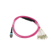 MTP/MPO Fiber Harness Cable, MTP Female APC to 4x Duplex LC UPC, Type B, 8f, OM4, Plenum