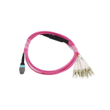 MTP/MPO Fiber Harness Cable, MTP Female APC to 4x Duplex LC UPC, Type B, 8f, OM4, Plenum