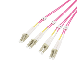 MTP/MPO Fiber Harness Cable, MTP Female APC to 4x Duplex LC UPC, Type B, 8f, OM4, Plenum