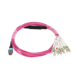 MTP/MPO Fiber Harness Cable, MTP Female APC to 8 x Simplex LC UPC, Type B, 8f, OM4, Plenum