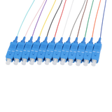 Fiber Pigtail, 12F 12-Color, SC-UPC Simplex to Unterminated, Single-mode OS2, Bundled, PVC Unrated, 0.9mm