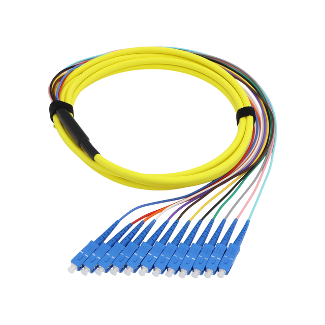 Fiber Optic Pigtail, 12 Strand, bundled, 2mm, SC UPC, OS2