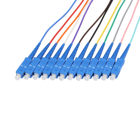 Fiber Optic Pigtail, 12 Strand, bundled, 2mm, SC UPC, OS2