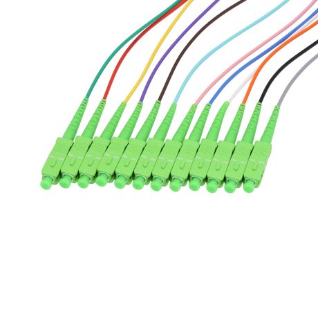 Fiber Optic Pigtail, 12 Strand, bundled, 2mm, SC APC, OS2