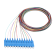 Fiber Optic Pigtail, 12 Strand, unjacketed color-coded, 900um, SC UPC, OS2