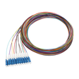 Fiber Optic Pigtail, 12 Strand, unjacketed color-coded, 900um, LC UPC, OS2