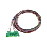 Fiber Optic Pigtail, 12 Strand, unjacketed color-coded, 900um, LC APC, OS2
